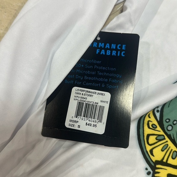 WTF - What The Fin? Long-Sleeve Performance Wicking Shirt Dark & Stormy NWT S - Picture 3 of 6